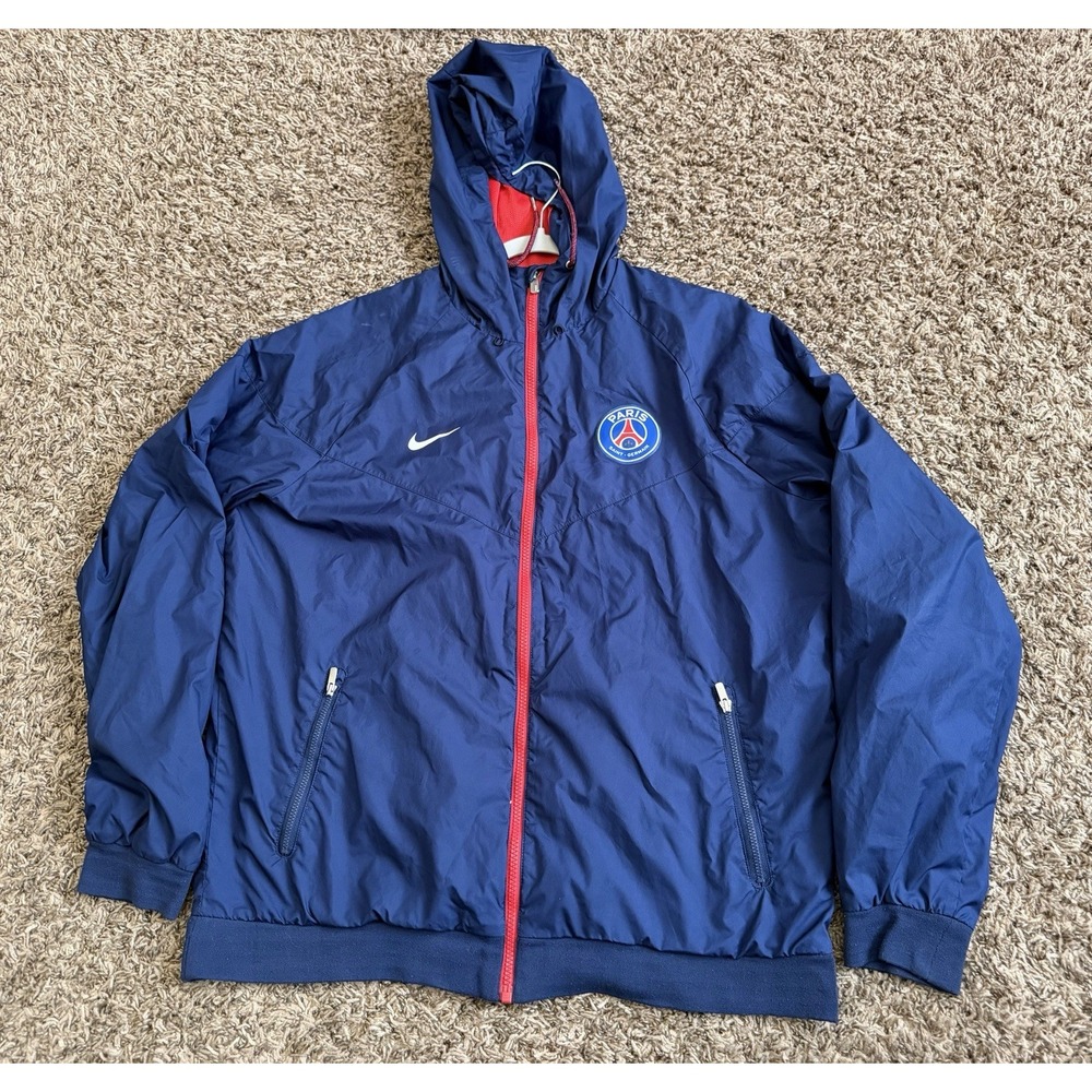 Nike FC PSG Paris Saint Germain Nylon Full Zip Jacket Mens Size Large